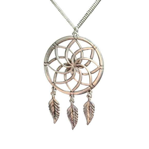 Southwestern Dreamcatcher Silver-tone Long Statement Necklace (NWOT) - Picture 7 of 8